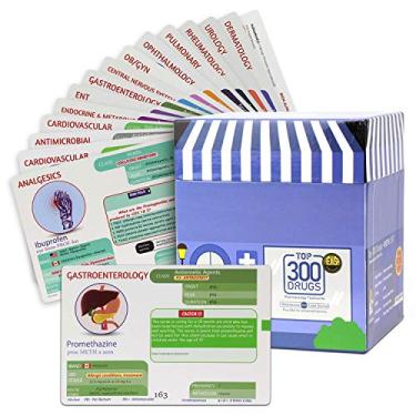 Imagem de Top 300 Drugs Pharmacology Cards Portable Flashcards with Box Study & Review Notes for NCLEX, NAPLEX, Nursing, Pharmacy, Med School Guide for Clinical Assessment, Lab, Dose, Drug Names 2