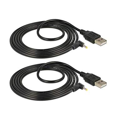 Imagem de Teninyu Cabo de Alimentação USB 2.0 A Macho para Direito Angular 90 Graus DC 4,0x1,7 mm 5 Volts 24 AWG 2 Pacotes, Preto (Máximo 2,5 Amperes de Cabo de Alimentação de Pino Central Positivo, 3 Pés)