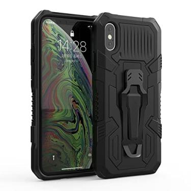 Imagem de Capa à prova de choque para iphone 13 12 11 pro max mini xr xs x 7 8 6 6 s plus clipe de cinto capas de armadura híbridas robustas, pretas, para iphone12 pro max
