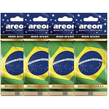 Imagem de 4 Cheirinho Pra Carro Aromatizador Areon Brazilian Vanilla