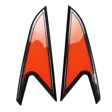 Imagem de TOTMOX Capa reflexiva do farol dianteiro do carro, refletor de aviso de segurança noturna, adesivo refletor de aviso adesivo de segurança compatível com Tesla modelo 3/modelo Y