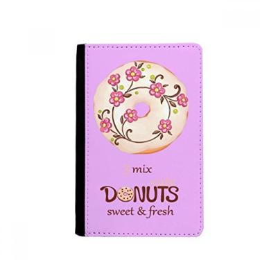 Imagem de Porta-passaporte de flor rosquinha sobremesa doce comida notecase burse capa carteira porta-cartão, Multicolor