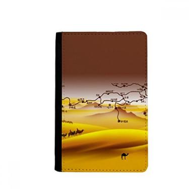 Imagem de Deserto ao longo do caminho para a seda mapa de estrada porta-passaporte Notecase Burse capa carteira porta-cartões, Multicolor