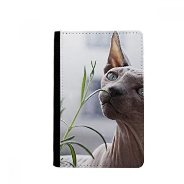 Imagem de Animal cinza fino gato fotografia passaporte titular notecase burse carteira capa cartão bolsa, Multicolor