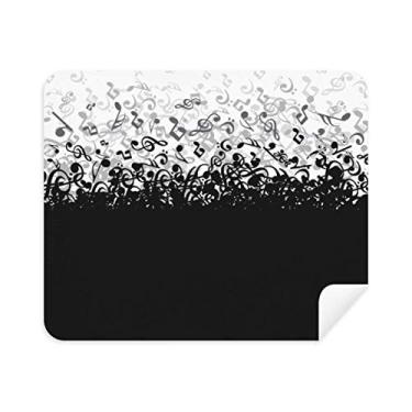 Imagem de Flappg White Music Notes Limpador de tela de pano de limpeza preto 2 peças tecido de camurça