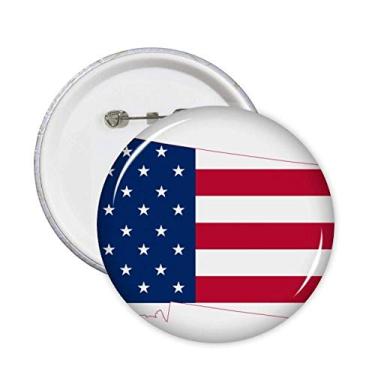 Imagem de Montana EUA Mapa Estrelas Listras Bandeira Alfinetes Emblema Botão Decoração 5 peças