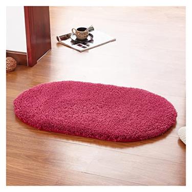 Imagem de Tapete Tapete de banheiro de pelúcia tapetes de banho de cor sólida tapetes macios Decoração de Casa (Color : Red, Size : 60x90cm)