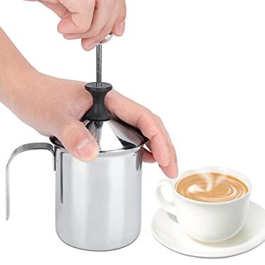 Imagem de Espumador de leite, espumante manual de mesa 400ML para café para leite