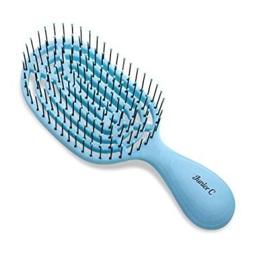 Imagem de NuWay 4Hair Junior C - Escova de cabelo curva profissional tamanho compacto - Design ventilado proporciona secagem rápida suave e volumizadora - cerdas resistentes ao calor para secar, desembaraçar, pentear - azul - 1 peça