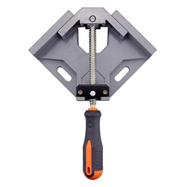 Imagem de WEICHUAN Grampo de ângulo reto de liga de alumínio braçadeira de ângulo de 90 graus braçadeira de canto ângulo reto torno de moldura ajustável com mandíbula de balanço ajustável para trabalhos em madeira DIY