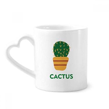 Imagem de Caneca verde de cacto para suculentas de plantas em vaso de cerâmica copo de coração de vidro