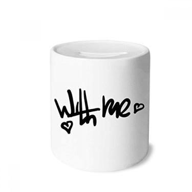 Imagem de DIYthinker Caixa de moedas de cerâmica com citação divertida com escrita à mão e porta-moedas com cofrinho