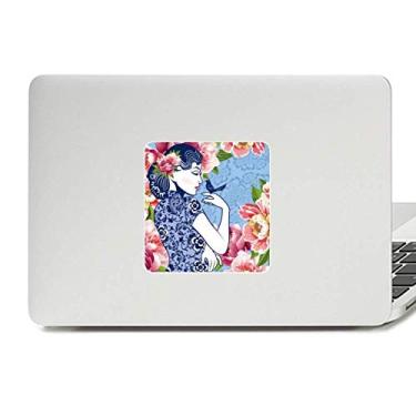 Imagem de Adesivo de vinil para laptop com flores de pássaro e decoração de PC