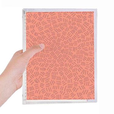 Imagem de Caderno de folhas soltas com estampa de fundo vermelho com listras curtas, diário recarregável