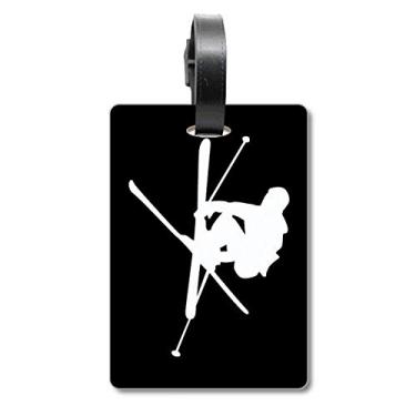 Imagem de Skateboarding Black Sport Outline Mala Etiqueta para Bagagem Cartão de Bagagem Scutcheon Etiqueta