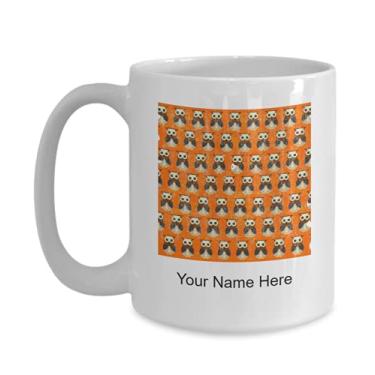 Imagem de Caneca de café personalizada com estampa retrô sem costura, caneca de café com estampa retrô sem costura, ideia de presente com estampa retrô - caneca de café de 425 g