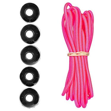 Imagem de Kits de cordas de choque Paracord Planet Ball – 3 m de cabo de choque de 0,5 cm – para acampamento, eventos, tendas, caminhadas, lonas e usos ao ar livre (rosa neon)