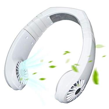 Imagem de Bigfanshu resfriador de ar condicionado pessoal, ventilador de pescoço portátil inteligente de efeito duplo, refrigerador de pescoço suspenso USB recarregável