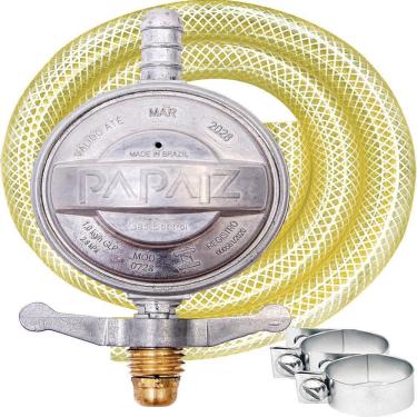 Imagem de Regulador para Gás Papaiz 1Kg/h 904P2 c/ Mangueira 125cm