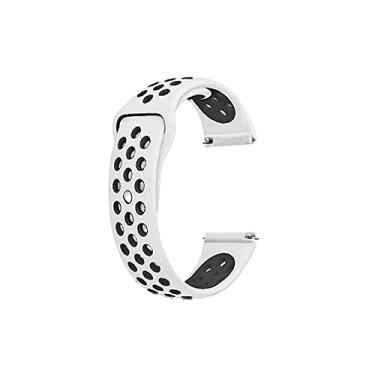 Imagem de Pulseira Sport 20mm para Zeblaze Btalk 2 ou Btalk Lite cor:Branco com Preto