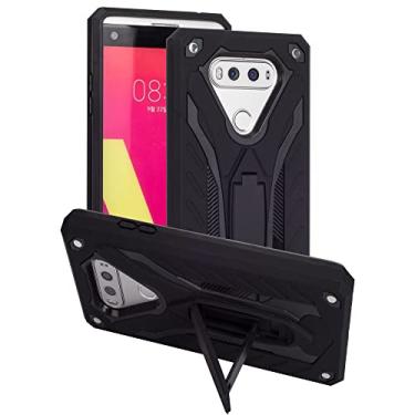 Imagem de Capa ultrafina compatível com LG G5, capa de corpo inteiro híbrida de duas camadas PU de duas camadas de grau militar, suporte protetor à prova de poeira à prova de choque capa traseira do telefone (cor: noite escura preto)