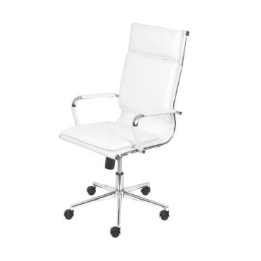 Imagem de Cadeira Escritório Alta em Sintético Estofada com Rodízios 3304 OR Design Branco
