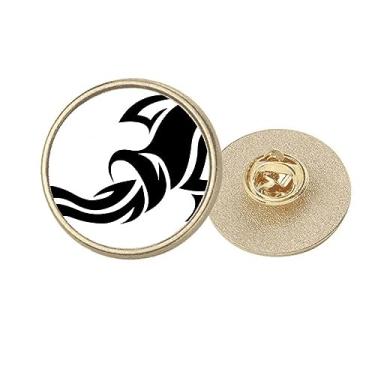 Imagem de Broche de broche dourado de metal redondo do signo do zodíaco Constelação Aquário, Medium, não aplicar