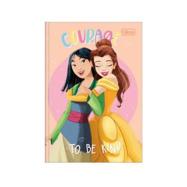 Imagem de Caderno Brochura 1/4 Princesas Disney 80 Folhas C/ Adesivos - Tilibra