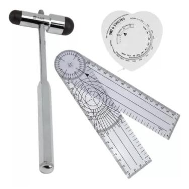 Imagem de Martelo De Reflexo Neurológico Buck Md + Trena E Goniometro