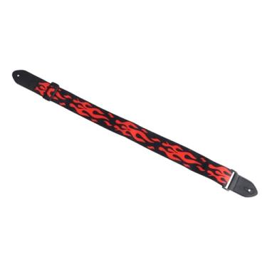 Imagem de VICASKY Alça De Guitarra Padrão De Chama Alça De Guitarra Elétrica Cinta De Guitarra Acústica Baixo Alça De Violão De Couro Cinta De Guitarra Baixo Conforto Aluna Personalidade Cavaquinho