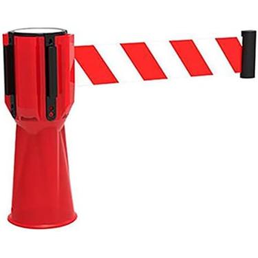 Imagem de Barreira De Cinto Retrátil De Cone De Estrada, Barreira De Isolamento 3M Com Botões De Travamento, Cintos De Advertência Controle De Multidão Para Manutenção De Estradas, Eventos Esportivos Públic