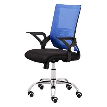 Imagem de Cadeira de escritório Cadeira de mesa Cadeira de escritório Cadeira de computador Cadeira de escritório Elevador Cadeira giratória Assento de malha Cadeira de jogo reclinável ergonômica (cor: azul)