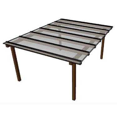 Imagem de Kit Policarbonato Alveolar Cristal 6mm - 4,00m x 1,50m - Perfis Naturais