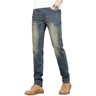 Imagem de Calça jeans jeans retrô vintage jeans masculina stretch fit reto e calças populares da moda, 021, 40-41