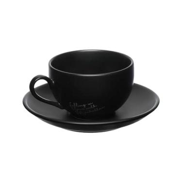 Imagem de Conjunto de Xícaras de Chá Porcelana Manhattan Preto 6 Peças 160ml