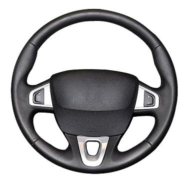 Imagem de Adequado para Renault Fluence ZE 2009-2016, capa de volante de carro, capa de volante costurada à mão antiderrapante, capa de volante de couro
