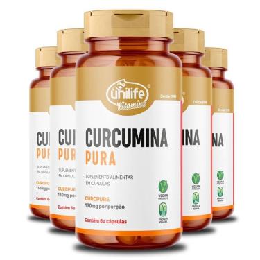 Imagem de Kit 5 Curcumina Pura Unilife 60 Cápsulas