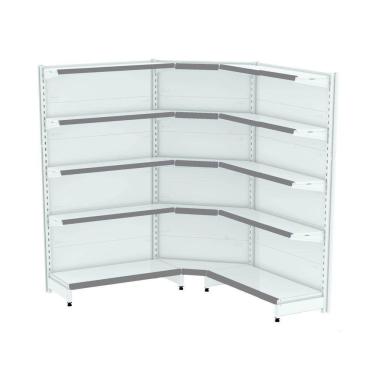 Imagem de Gondola Parede 170 Fit Ate 2 Metros 1 Canto Branco 15b Pe Ci