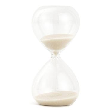 Imagem de Ampulheta Decorativa em Vidro Areia Branca 5 Minutos 10cm 18336G Mart