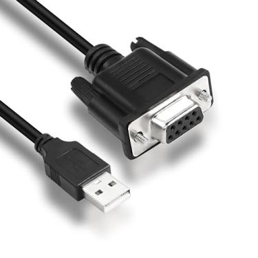 Imagem de MEIRIYFA Cabo adaptador serial USB para RS-232 DB9 fêmea, USB 2.0 macho para RS232 com fêmea DB9 cabo conversor serial (1,8 m)