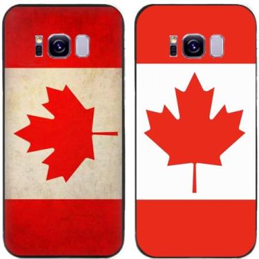 Imagem de 2 peças retrô bandeira do Canadá impressa TPU gel silicone capa de telefone traseira para Samsung Galaxy (Galaxy S8 Plus / S8+)
