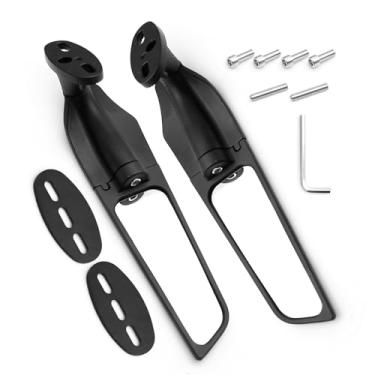 Imagem de Saihisday Espelhos retrovisores de motocicleta Racing pretos com espelho lateral giratório duplo de substituição para GSXR 600 750 1000, CBR300R CBR500R CBR600RR CBR1000RR, EX250 EX300 EX400 EX650