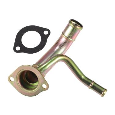 Imagem de A ABSOPRO Carcaça do termostato de refrigeração do motor Nº F2TZ-8592-AA Tubo de saída da bomba de água para Ford para Ranger 1992-1994 Tom de bronze metálico