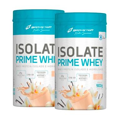 Imagem de Kit 2x Isolate Prime Whey Isolado e Hidrolisado 900g Cada Bodyaction - 2x Baunilha