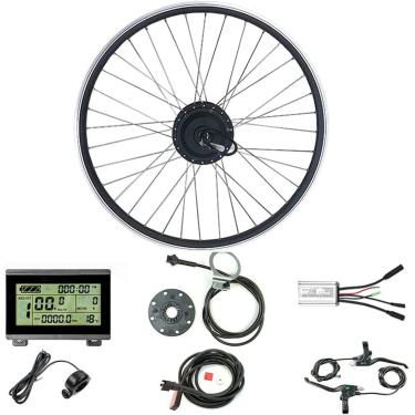 Imagem de Kit de conversão Ebike à prova d'água 36V/48V 250W para bicicleta elétrica 16"/20"/24"/26"/27,5"/28"/29"/700C Kit de motor de cubo de bicicleta elétrica de roda frontal com aro de mountain b