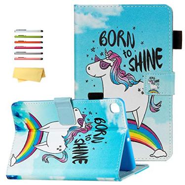 Imagem de UUcovers Capa para Samsung Galaxy Tab A 8,4 polegadas 2020 modelo SM-T307 com porta-lápis/bolsos para cartões/suporte/carteira fólio magnética fina de couro PU e capa traseira de TPU macio à prova de