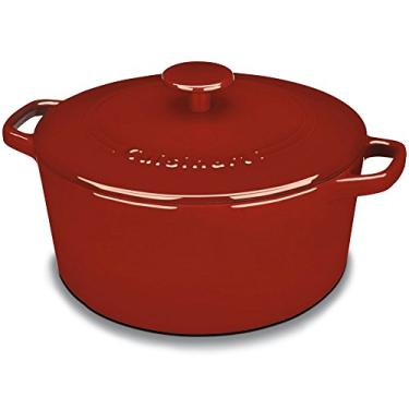 Imagem de Cuisinart Caçarola clássica de ferro fundido esmaltado da Chef (vermelho cardeal, 5 litros)
