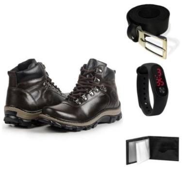 Imagem de Bota Masculina Coturno + Carteira + Cinto + Relógio Kit 4-Masculino