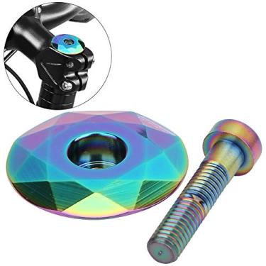 Imagem de Masyrt Capa de fone de ouvido, capa de fone de ouvido, liga de alumínio para mountain bike, tampa superior de titanização, acessórios de modificação (capa superior colorida com parafusos)