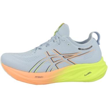 Imagem de ASICS Tênis de corrida masculino Gel-Nimbus 26, Cinza, amarelo, 40